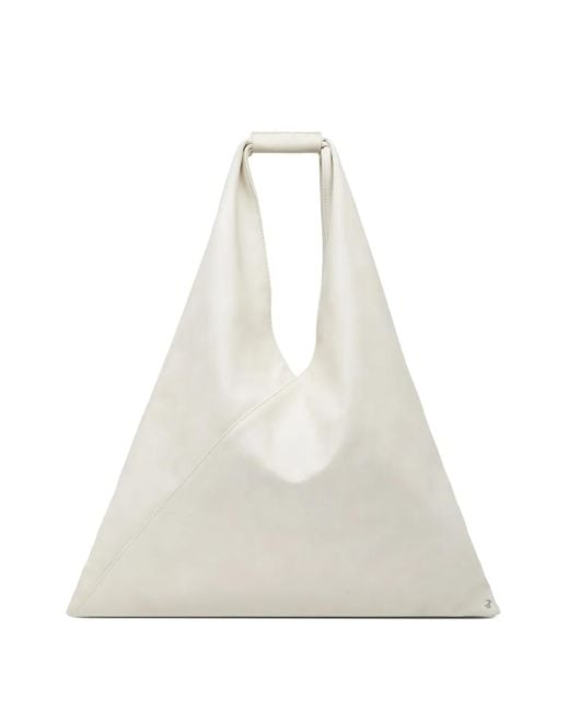 MM6 by Maison Martin Margiela White Japanese Triangular Tote Bag