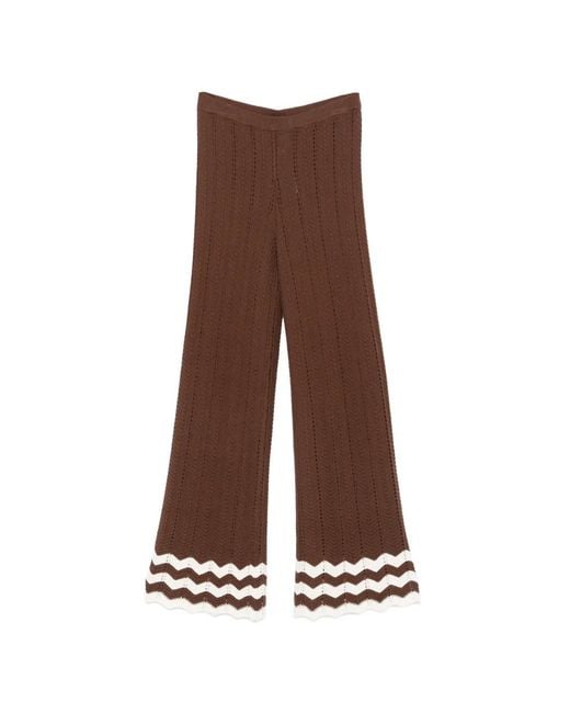 Twinset Brown Knitted Trousers