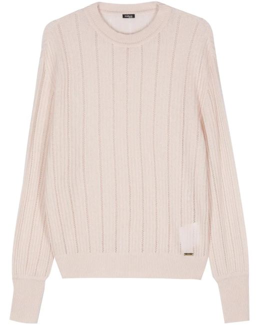 Kiton Natural Pointelle-Trim Sweater