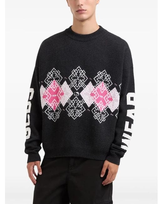 Gcds Black Hello Kitty-Embellished Knitted Jumper