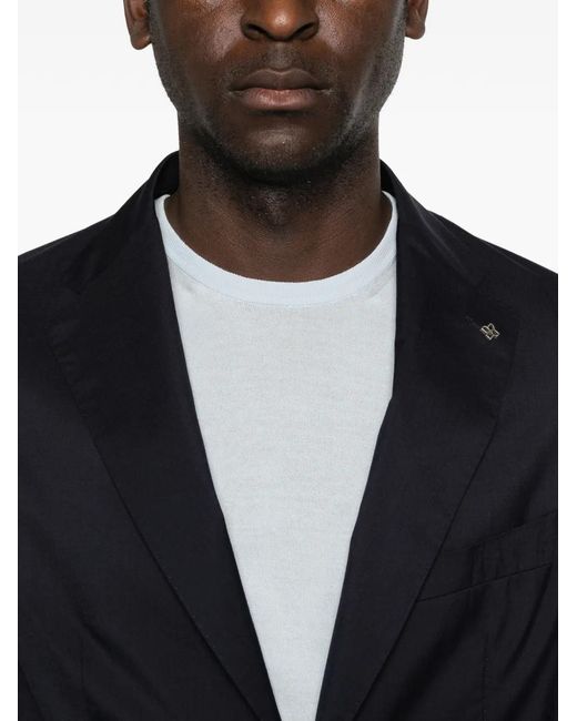 Tagliatore Blue Two-Button Patch-Pocket Blazer for men