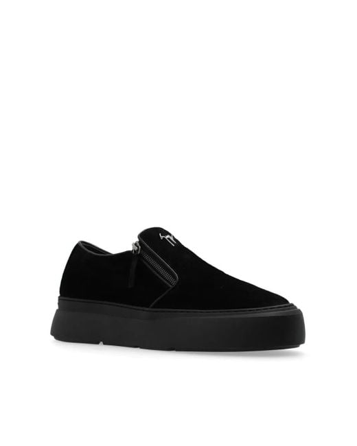 Giuseppe Zanotti Black Logo-Tag Sneakers for men