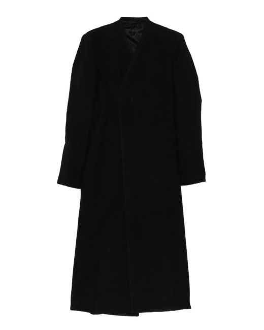Abrigo de lana con costuras superpuestas Rick Owens de color Black