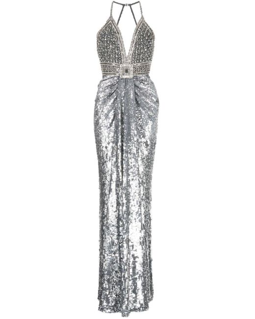 Jenny Packham White Hero Crystal-embellished Gown