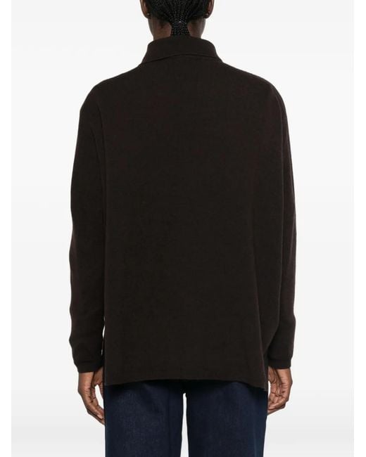 Whyci Black Chest-Pocket Button-Up Cardigan
