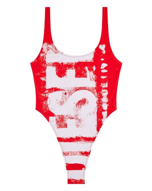 DIESEL Red Bfsw-pamela Logo-print Swimsuit