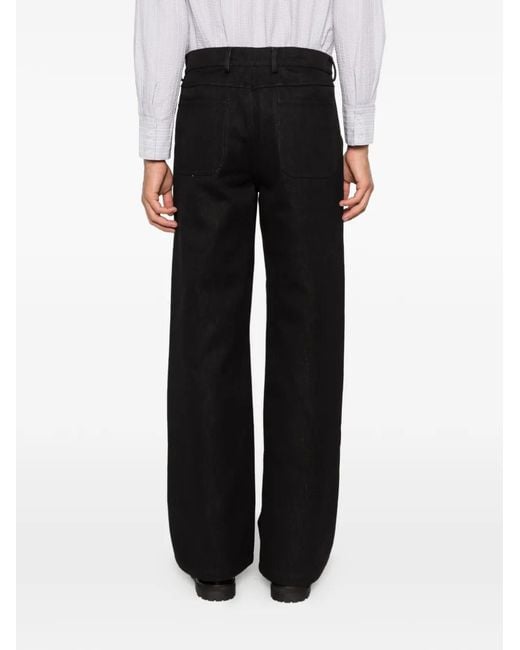 Rier Black Straight Leg Trousers for men
