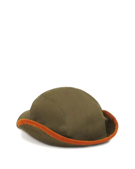 Marni Green Gabardine Baseball Cap With Ear Flaps for men