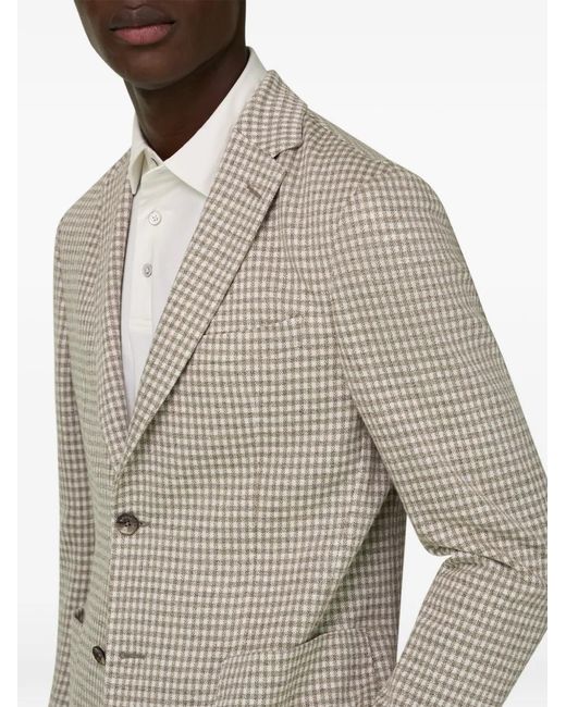 Boggi White Micro-Patterned Single-Breasted Blazer for men