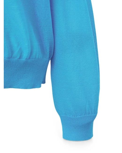 Amomento Blue Sheer Ribbed-Trim Cardigan for men