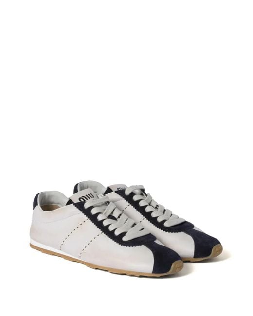 Miu Miu White Plume Sneakers