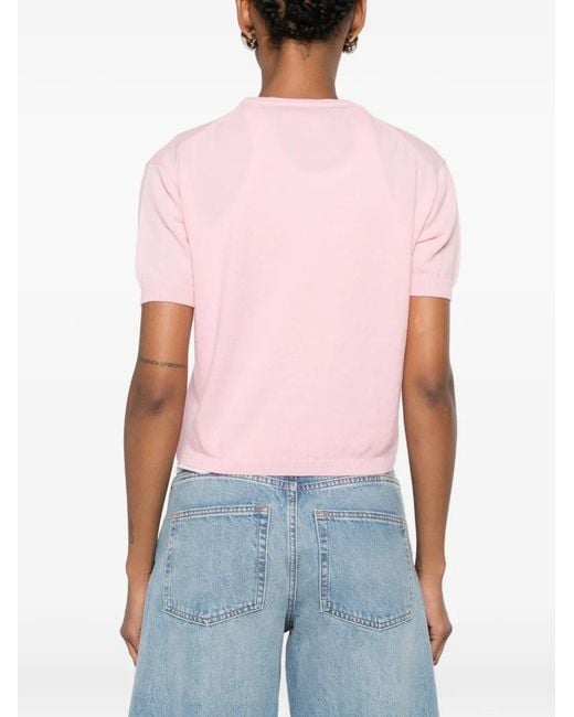 N°21 Pink Pullover Mit Logo-Patch