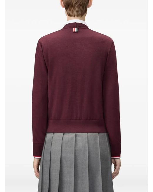 Thom Browne Purple Rwb Cardigan