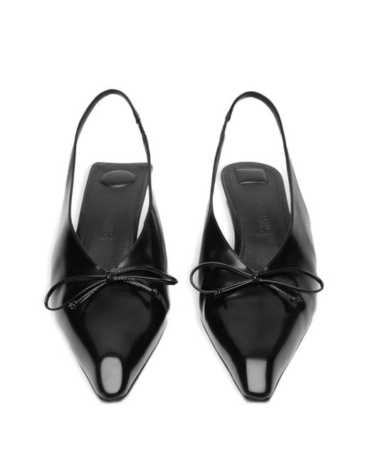Jacquemus Black 35Mm Bow-Detail Slingback Pumps