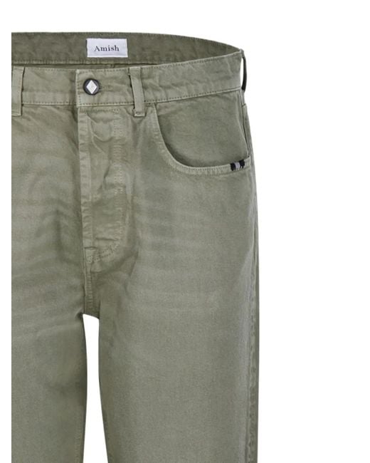 AMISH Green Straight-Leg Jeans for men