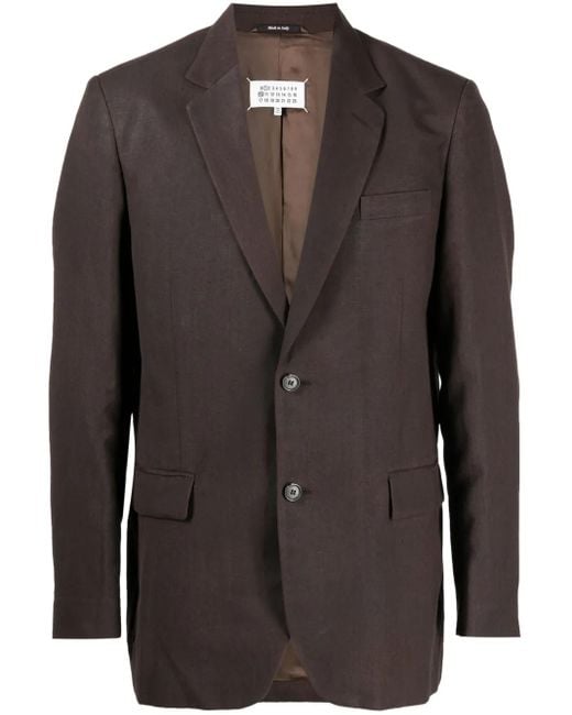 Maison Margiela Black Notched-Lapels Single-Breasted Blazer for men