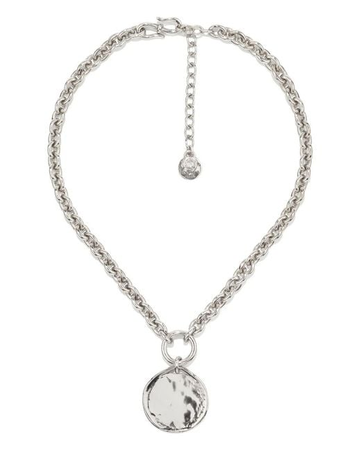 Goossens White Talisman Medal-pendant Necklace