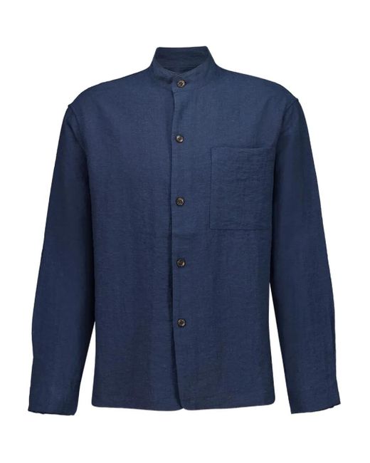 Camisa con cuello mao Commas de hombre de color Blue