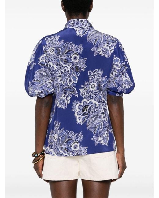 Camisa con estampado floral Etro de color Blue