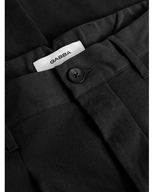 Gabba Black Firenze Bolu Pleated Cropped Trousers for men