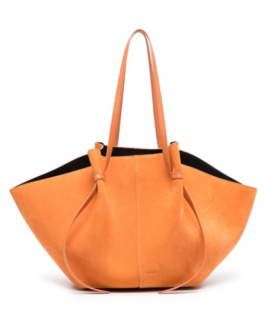 Grand sac porté épaule Mochi en daim Yuzefi en coloris Orange