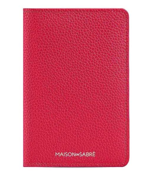 Maison De Sabre Red Leather Passport Holder