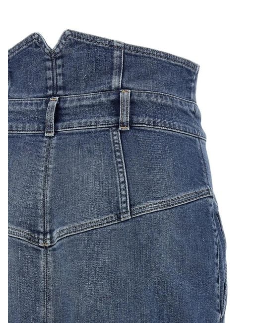 Elisabetta Franchi Blue Denim Skirt