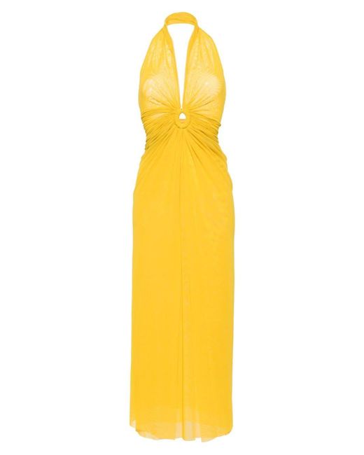 Vestido de playa largo de tul Fisico de color Yellow