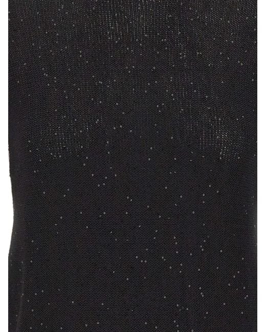 Gran Sasso Black Short-Sleeve Sweater