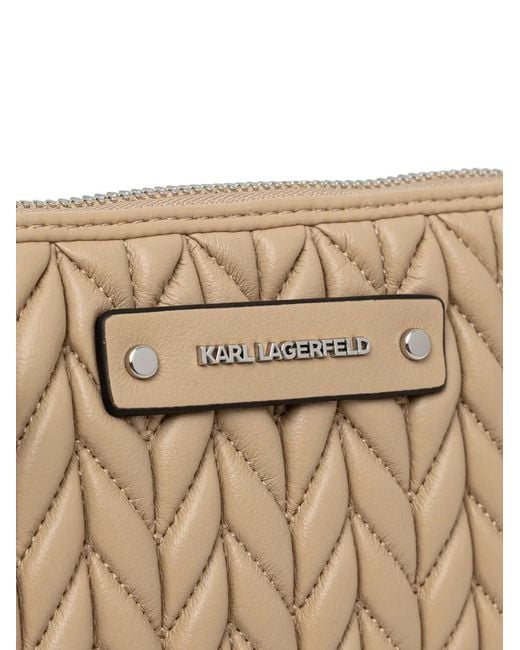 Karl Lagerfeld White Quilted Chain Shoulder Bag