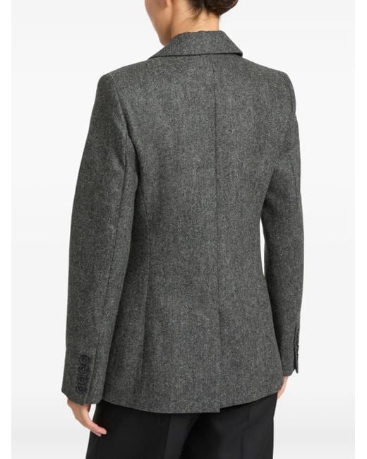 Yves Salomon Black Double-Breasted Fitted Jacket