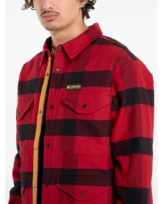 Columbia Red Cascades Check Pocket Shirt Jacket for men