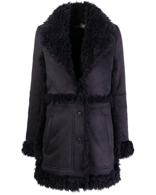 Zadig & Voltaire Faux Shearling Coat in Blue | Lyst Canada