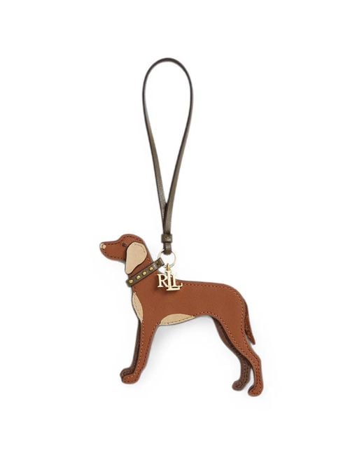 Ralph Lauren Brown Logo-Charm Dog-Shaped Bag Charm