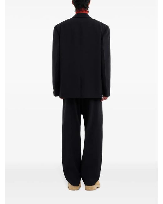 Marni Black Logo-Appliqué Single-Breasted Blazer for men