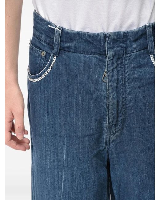 Off-White c/o Virgil Abloh Blue Embroidered Jeans for men