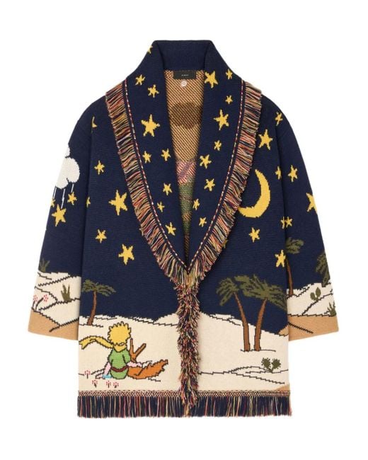 X The Little Prince Cardigan Con Frange di Alanui in Blue