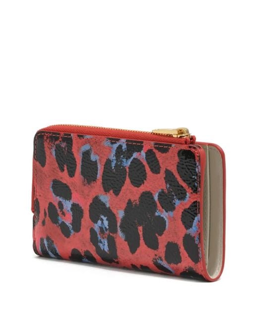 Bimba Y Lola Red Leopard-Print Zip Wallet