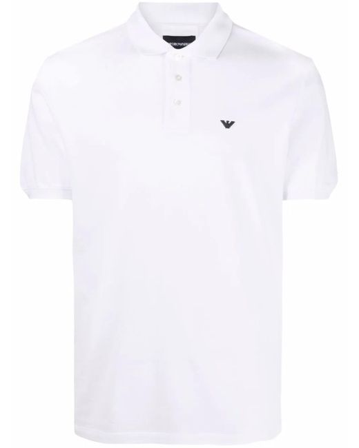 メンズ Emporio Armani ロゴ ポロシャツ White