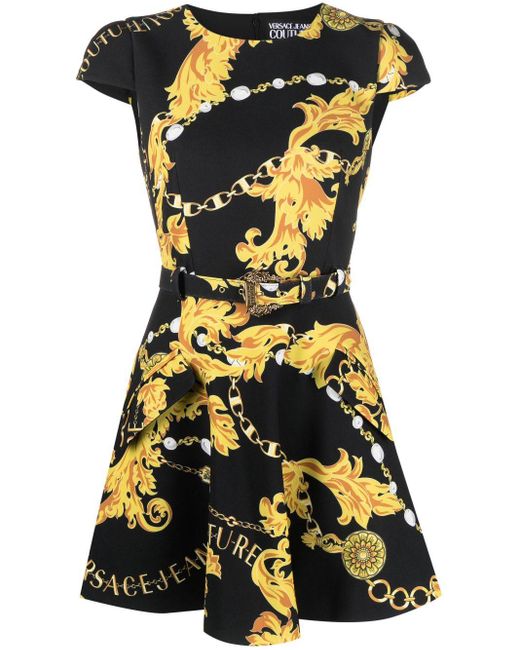 Versace Black Chain Couture Mini Dress