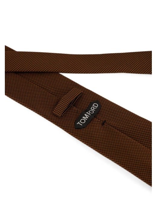 Tom Ford Brown Cravate En Soie À Bout Pointu for men