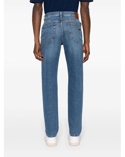 Mid-rise slim-cut jeans di Zegna in Blue da Uomo