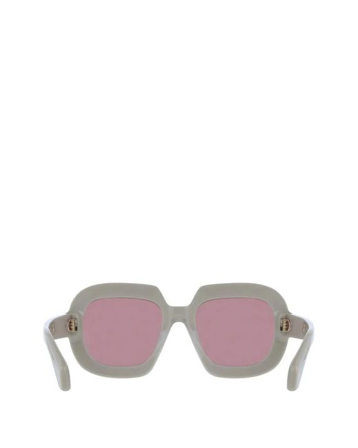 Ferragamo Pink Square-Frame Sunglasses