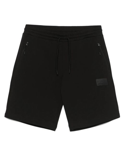 Bermudas con parche del logo EA7 de hombre de color Black