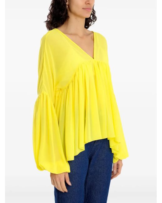 Olympiah Yellow Brisa Pleated Blouse
