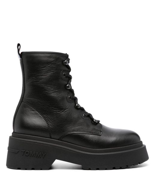 Tommy Hilfiger 60mm Chunky Boots in Black | Lyst