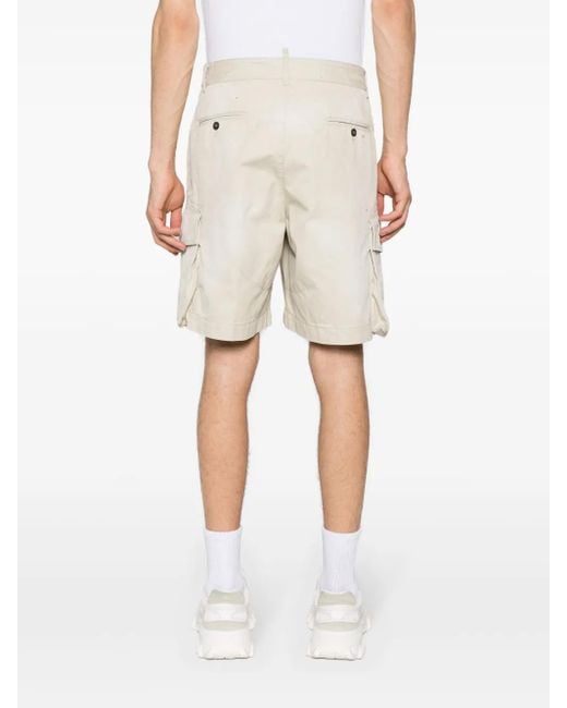 DSquared² Natural Paint Splatter-Detail Cargo Shorts for men