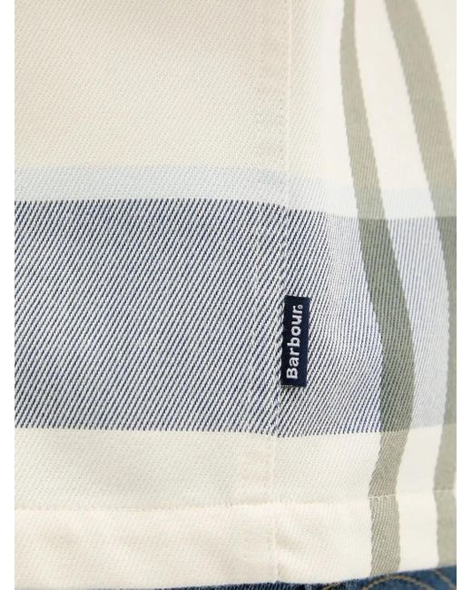 Barbour Blue Checked Zip-Front Shirt for men