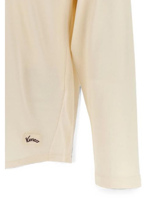 KENZO White Varsity-Logo Long-Sleeve T-Shirt for men