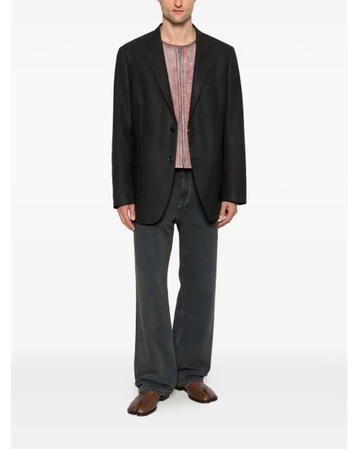 Maison Margiela Black Button-Fasteninf Blazer for men